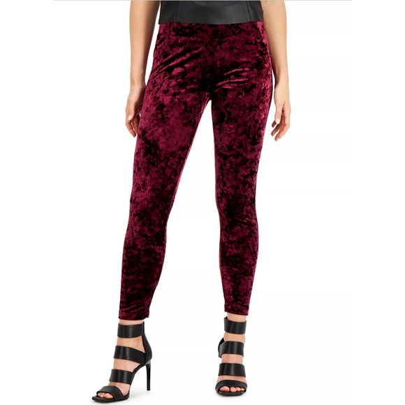 Inc International Concepts Velvet Leggings Black Currant Size XS - Picture 1 of 1